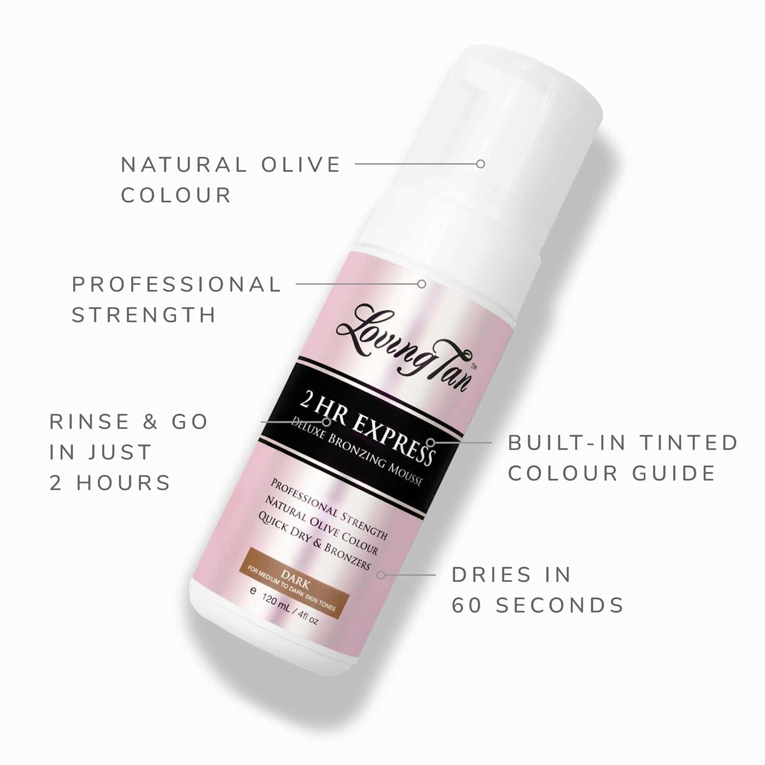 Mousse Autobronceador Loving Tan 2 HR Express, Oscuro - Sin - Imagen 4