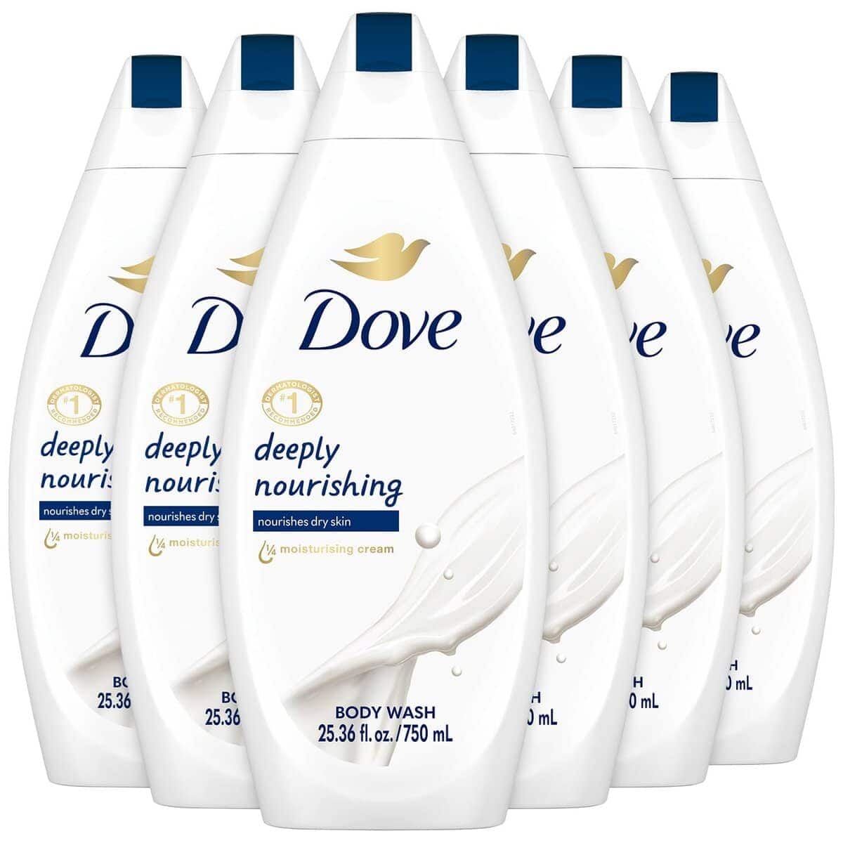 Jabón Corporal Dove Nutrición Profunda 750 ML - Paquete de 6