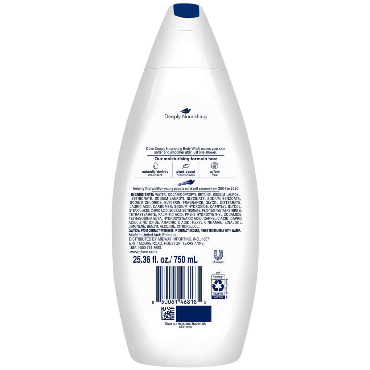 Jabón Corporal Dove Nutrición Profunda 750 ML - Paquete de 6 - Imagen 3