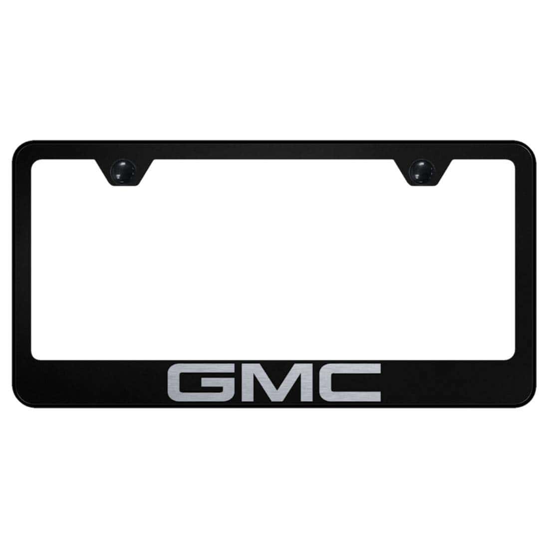 Marco de matrícula para GMC en acero inoxidable negro de