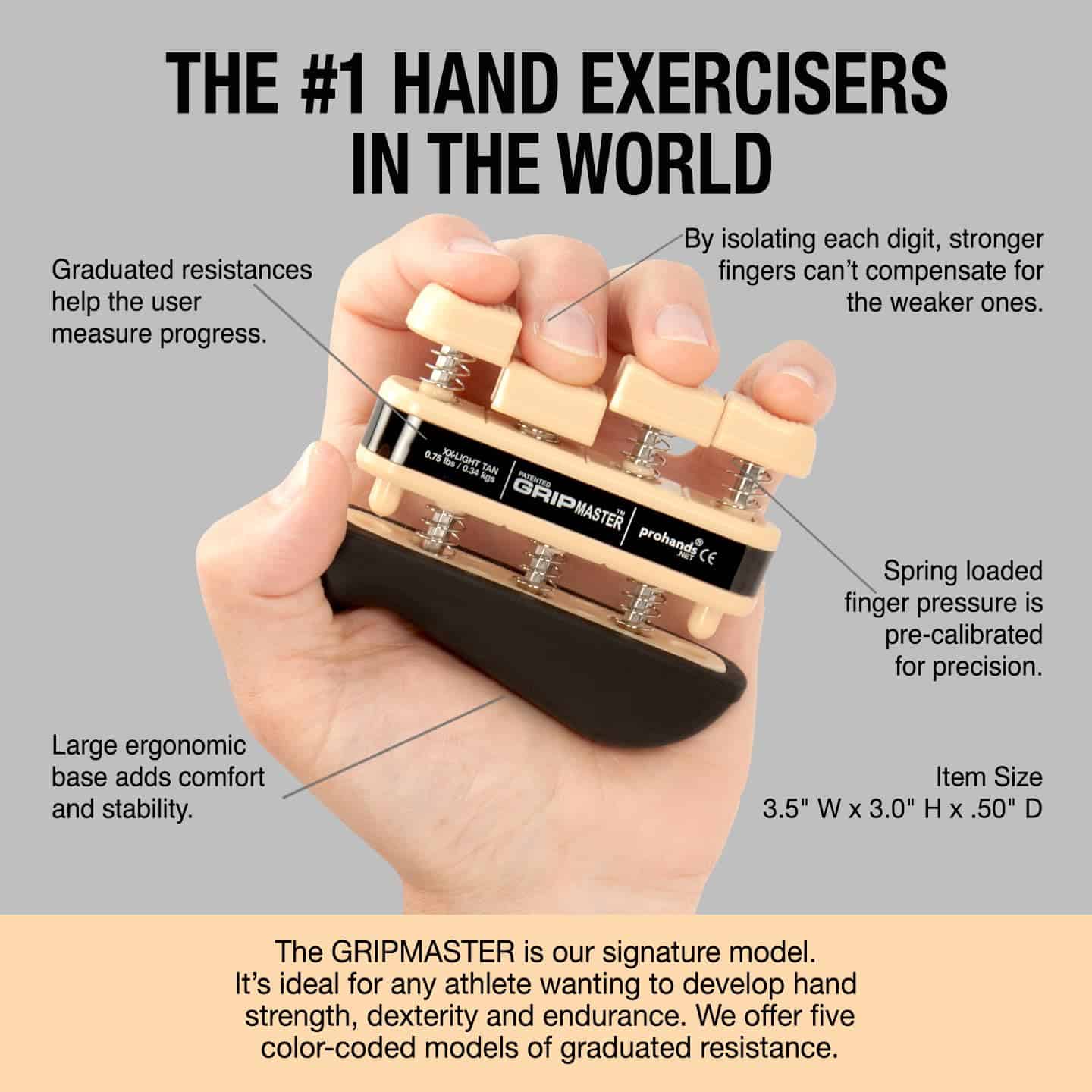 Prohands Gripmaster Rehab Exercitador de Mano, Ejercitador - Imagen 5