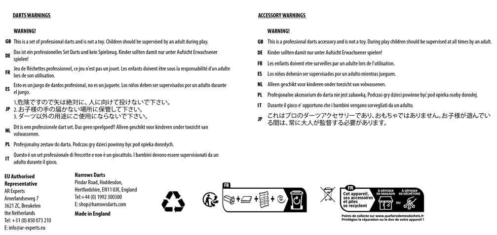 Set de Dardos Harrows Caliber de Punta -Negro - Imagen 8