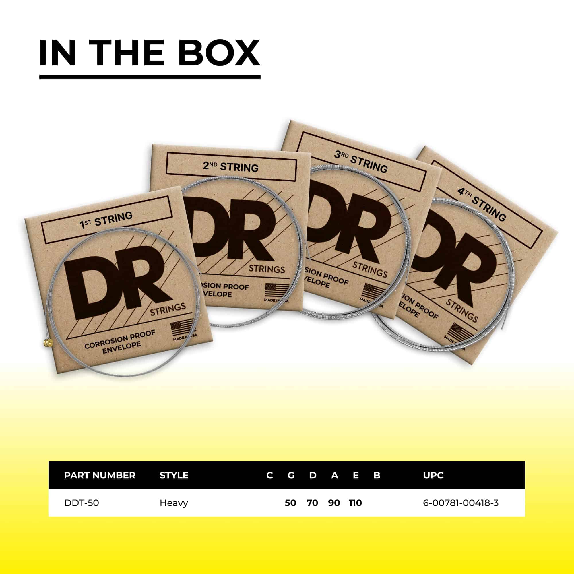 Cuerdas de Bajo DR Strings DDT: Drop Down Tuning Bass Heavy - Imagen 3