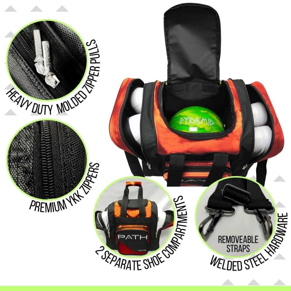 Bolso Deluxe de Bowling Pyramid Path Pro - Negro/Naranja - Imagen 4