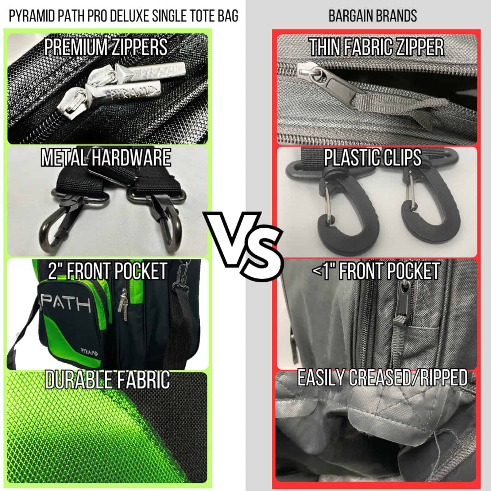 Bolso individual de lujo Pyramid Path Pro - Negro/Verde Lima - Imagen 7