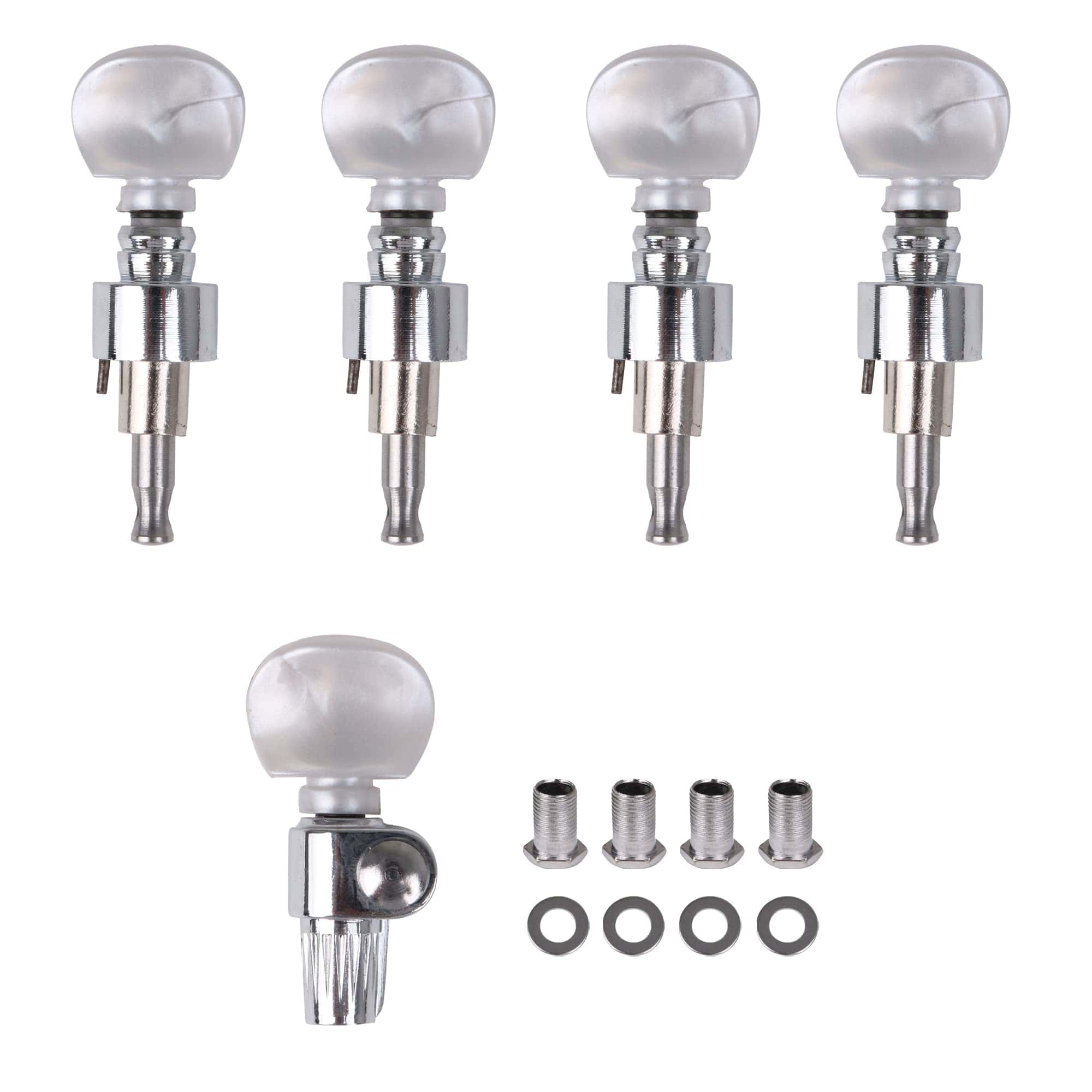 BQLZR Zinc Alloy Banjo Tuning Pegs 5 de Cromo, Máquina de