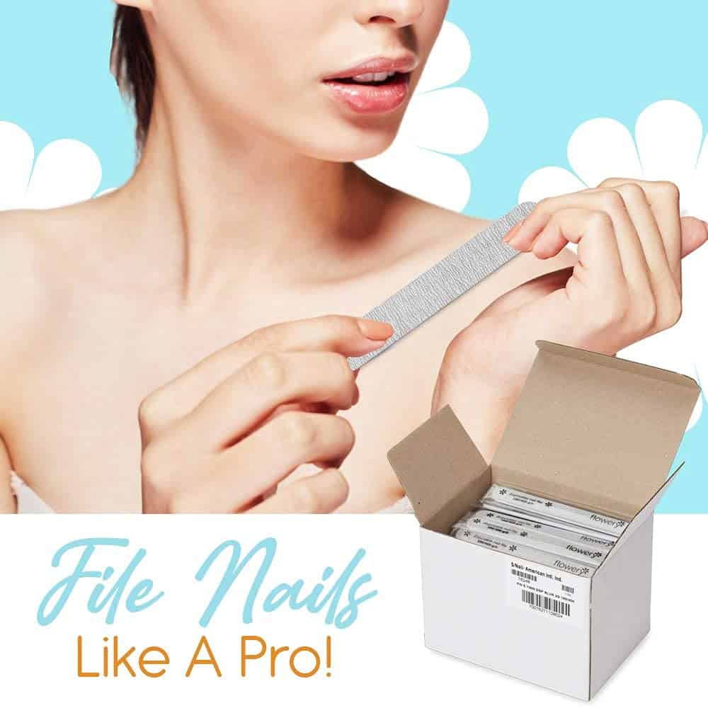 Lima de Uñas Desechable Flowery (180/400 Grano Almohadilla - Imagen 4