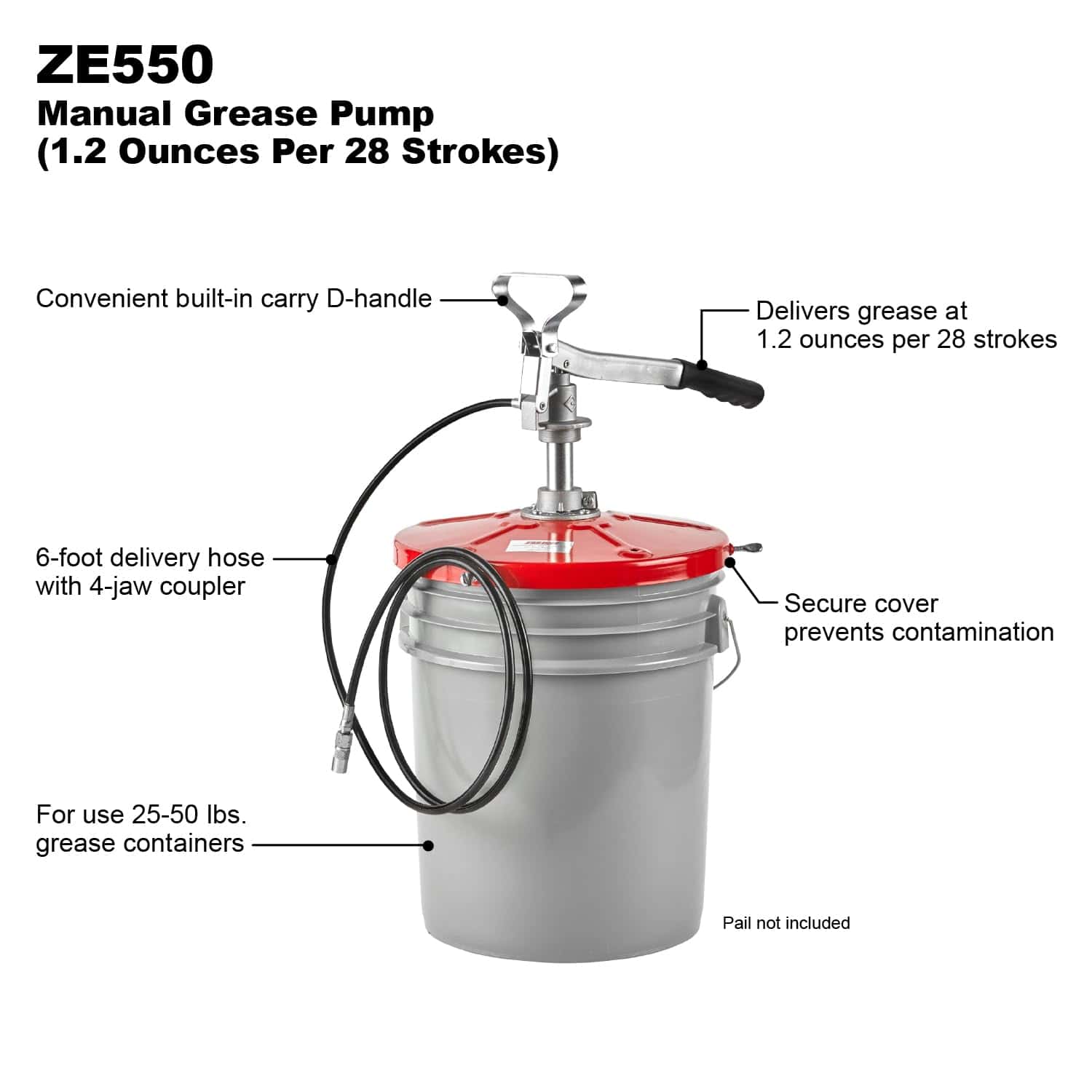 Zeeline By Milton ZE550, Bomba de Grasa, 1.2 Onzas por 28 - Imagen 7