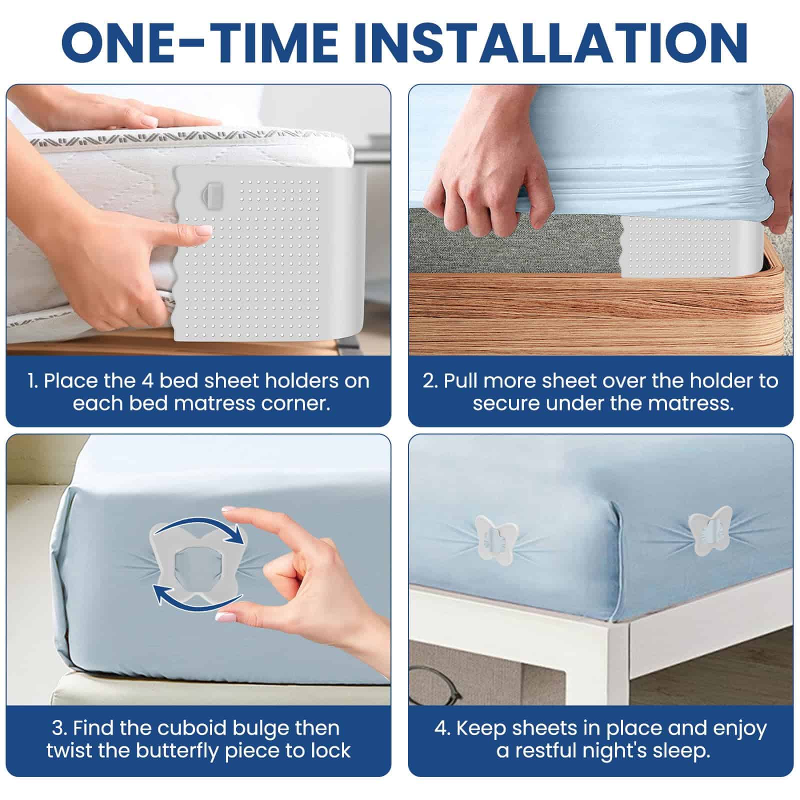 Correas de fijación de sábana ajustable para sábanas - Imagen 5