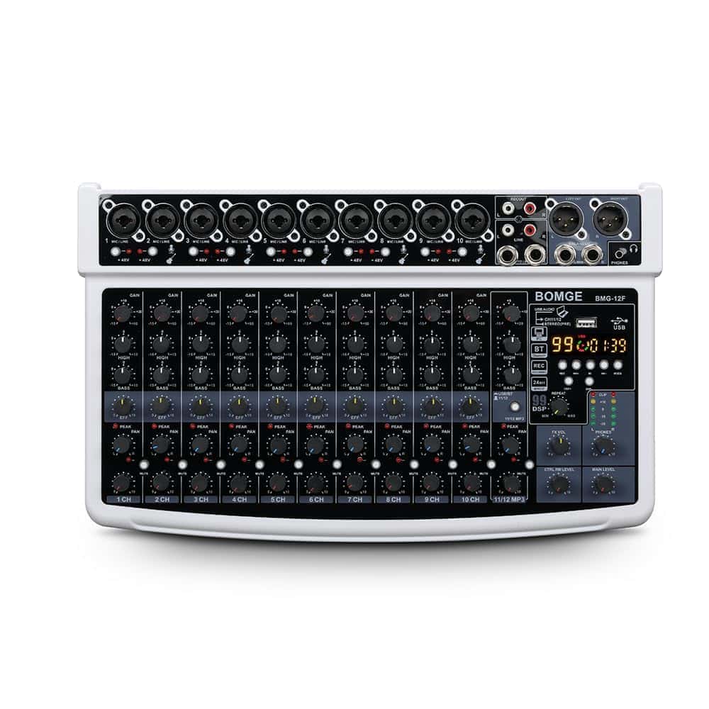 Mixer de Audio Profesional de 12 Canales BOMGE, Mezcladora