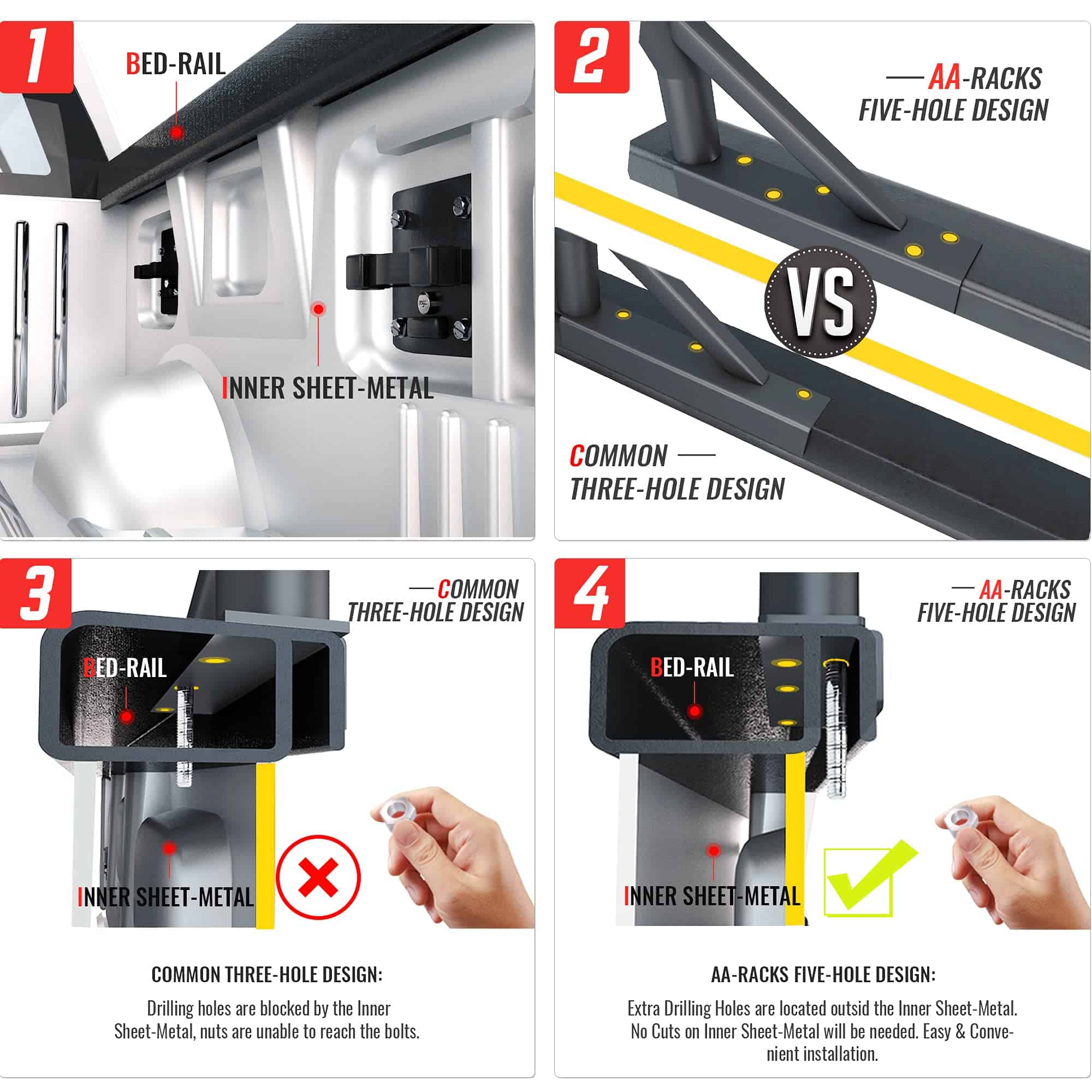 AA-Racks Modelo X35-A Universal Solo Barra para Camioneta - Imagen 6