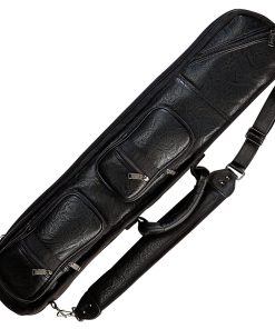 Estuche de taco de billar de cuero sintético negro suave de