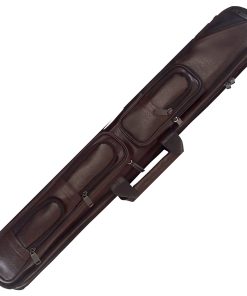 Estuche de cue de billar de cuero marrón suave de primera