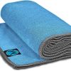 Toalla de Yoga de Microfibra Antideslizante -Azul/Grises