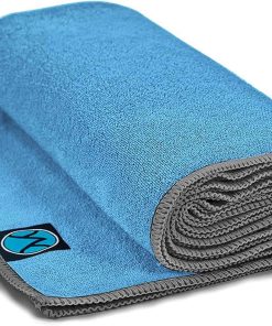 Toalla de Yoga de Microfibra Antideslizante -Azul/Grises