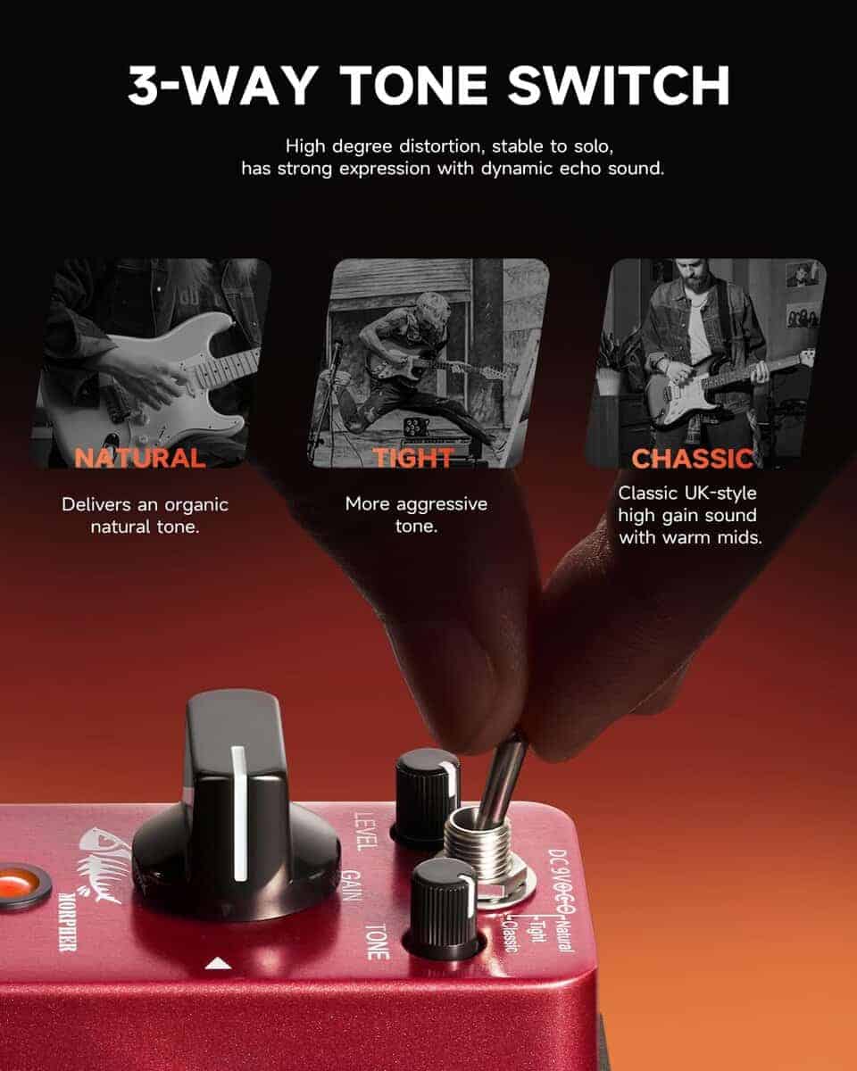 Pedal de Distorsión para Guitarra Donner, Morpher Mini - Imagen 4