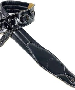 Correa de guitarra acolchada de cuero negro premium Walker