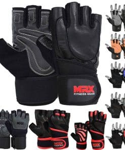 Guantes para Levantamiento de Pesas MRX de Cuero de Vaca de