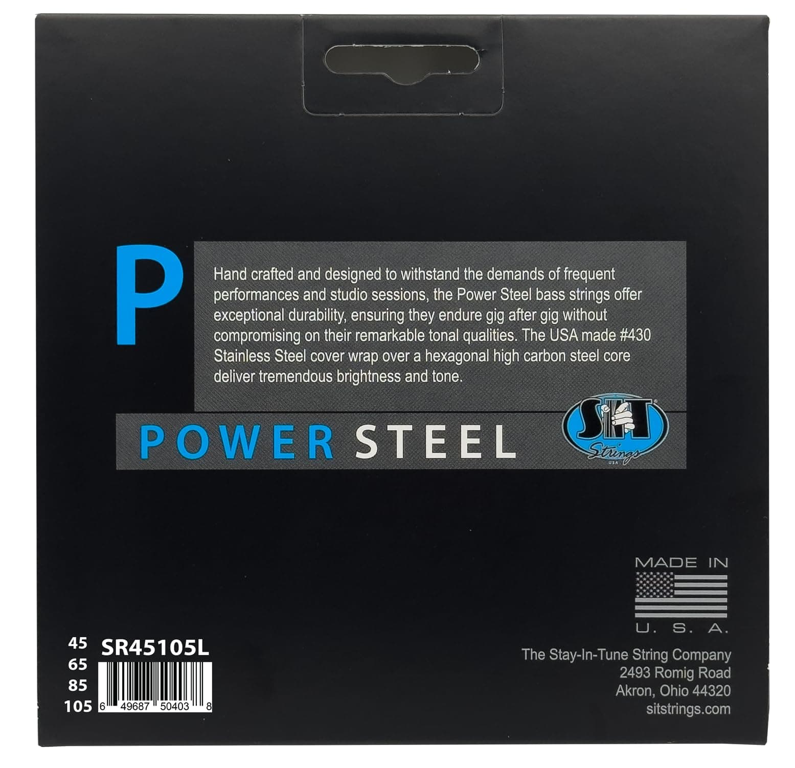 Cuerdas para Bajo de Acero Inoxidable SIT Power Steel - Imagen 3