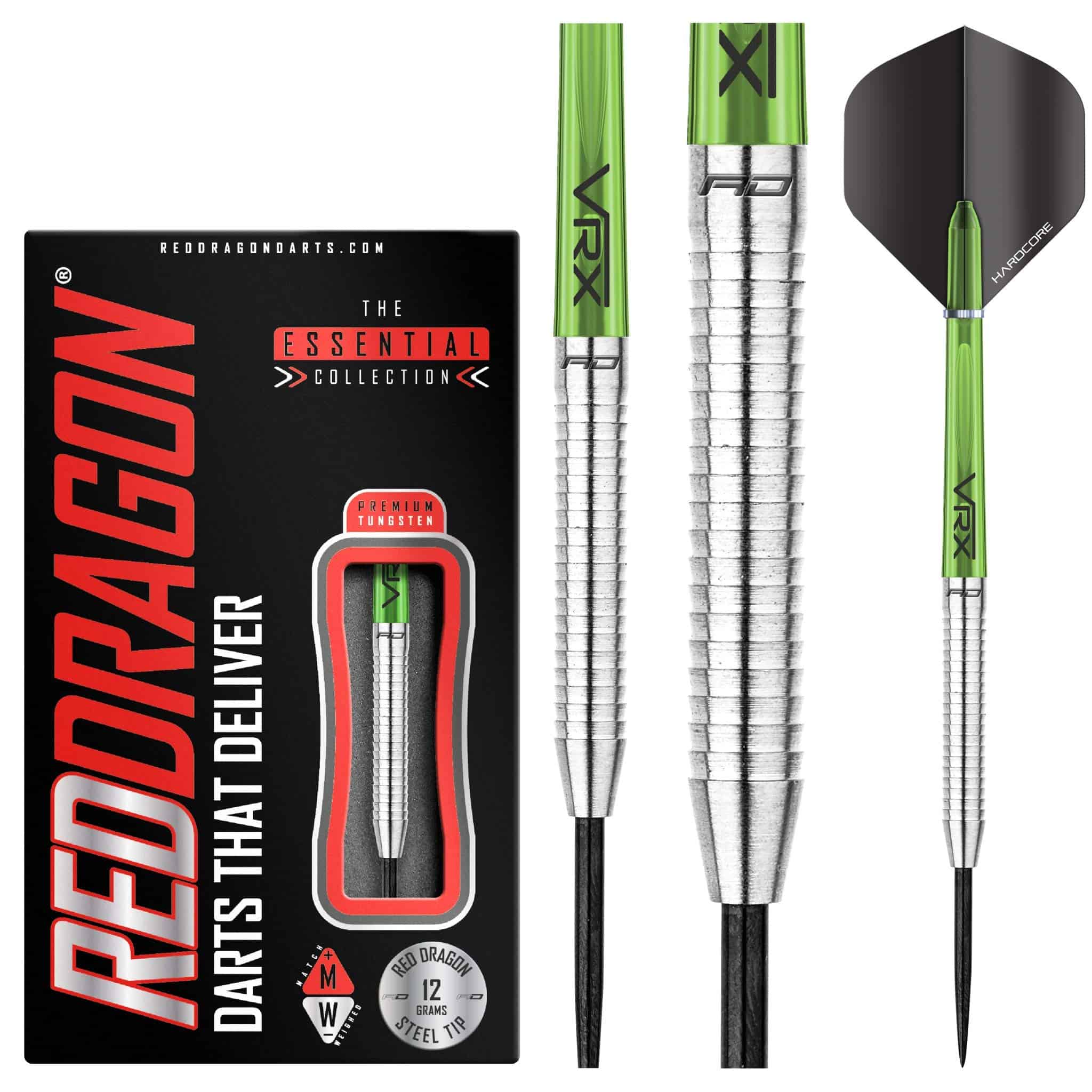 Set de Dardos RED DRAGON Featherlite 2: 12g de Tungsteno