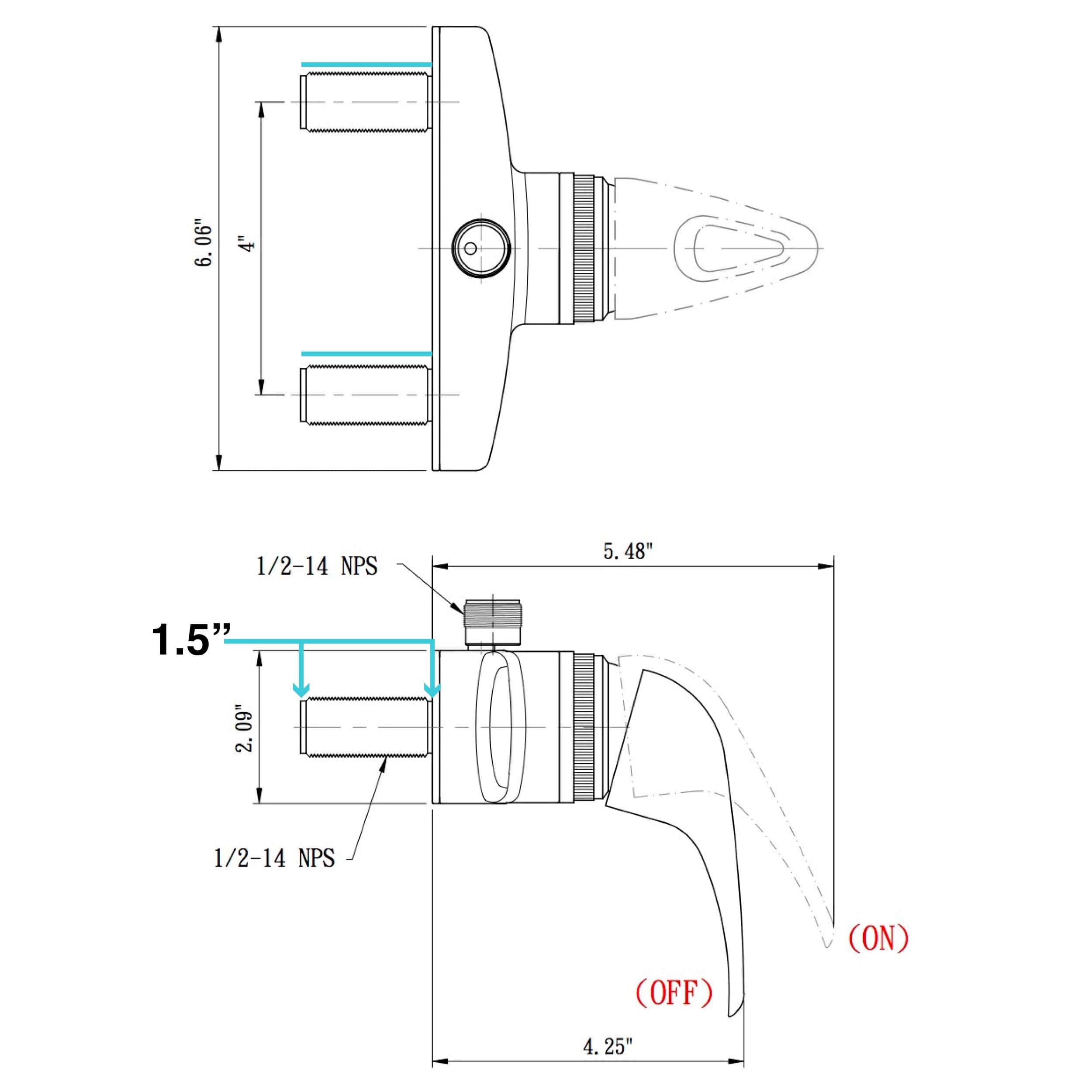 Grifo de Ducha RV Dura Faucet DF-SA150-ORB con Válvula - Imagen 9