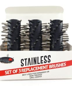 Juego de 3 Cepillos de Acero Inoxidable de Repuesto para