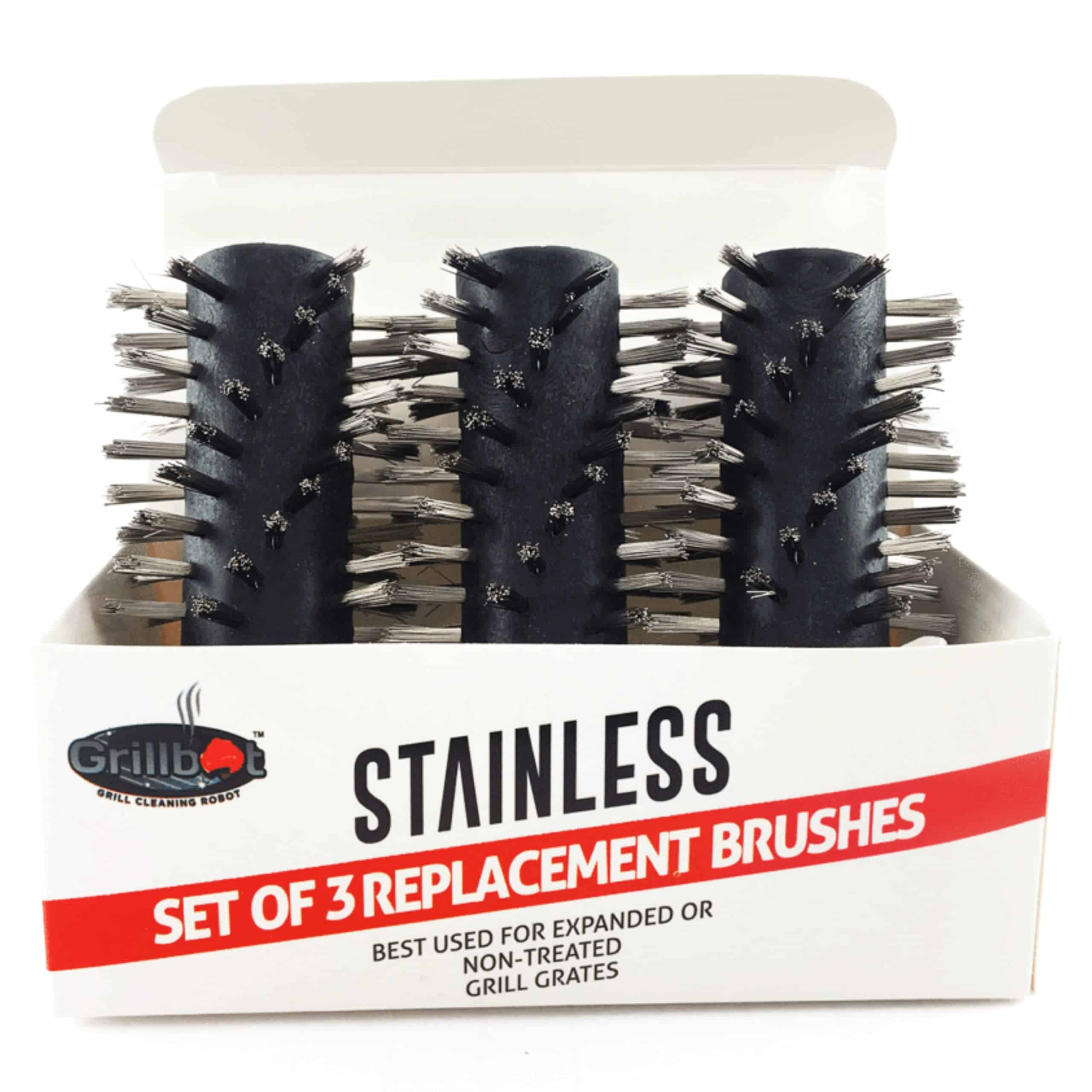 Juego de 3 Cepillos de Acero Inoxidable de Repuesto para
