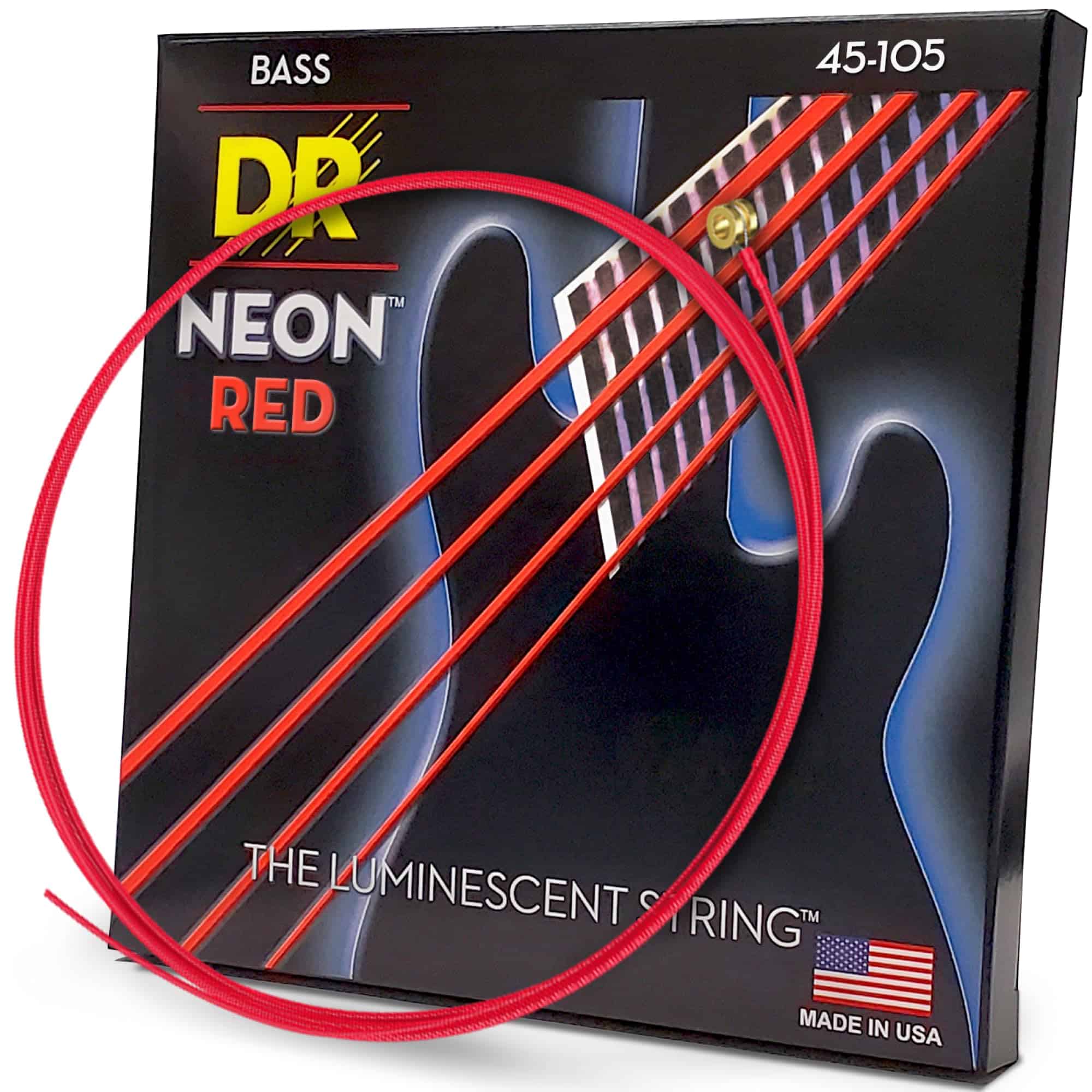 Cuerdas de bajo DR Hi-Def Neon Red Medium para Guitarra