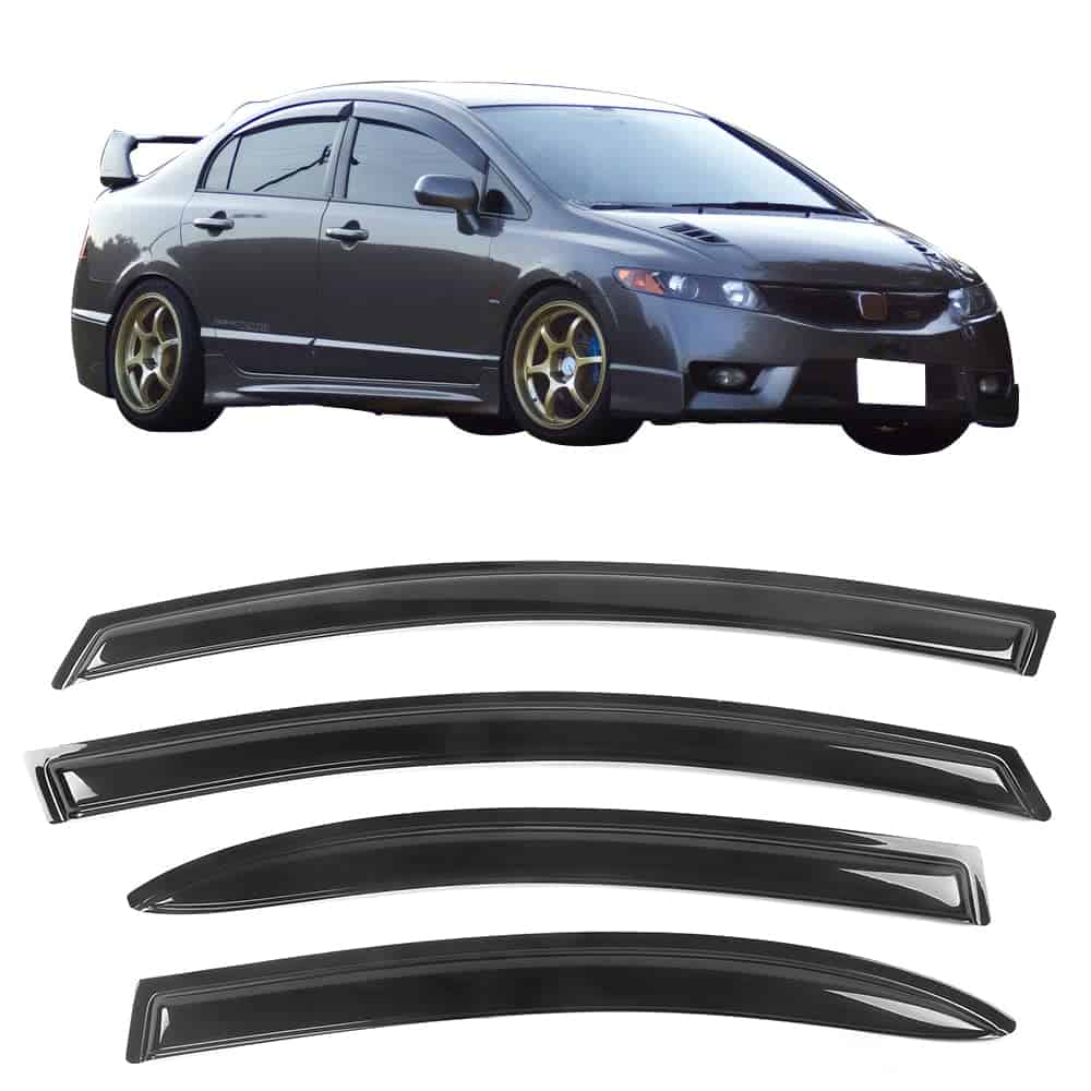 Deflector de viento y lluvia ahumado compatible con Honda