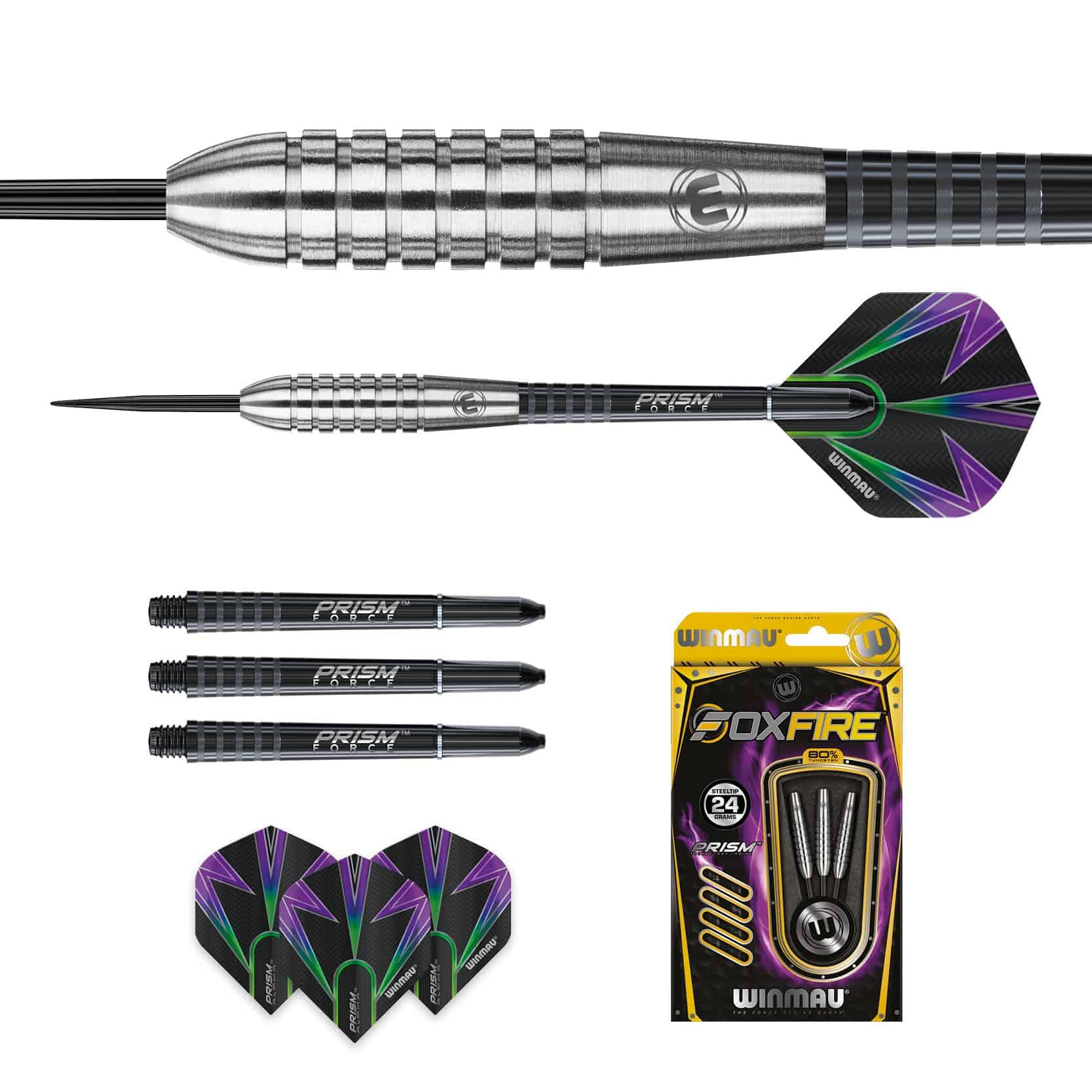 Winmau Foxfire 24g Dardos de Tungsteno con Vuelos y Ejes - Imagen 4