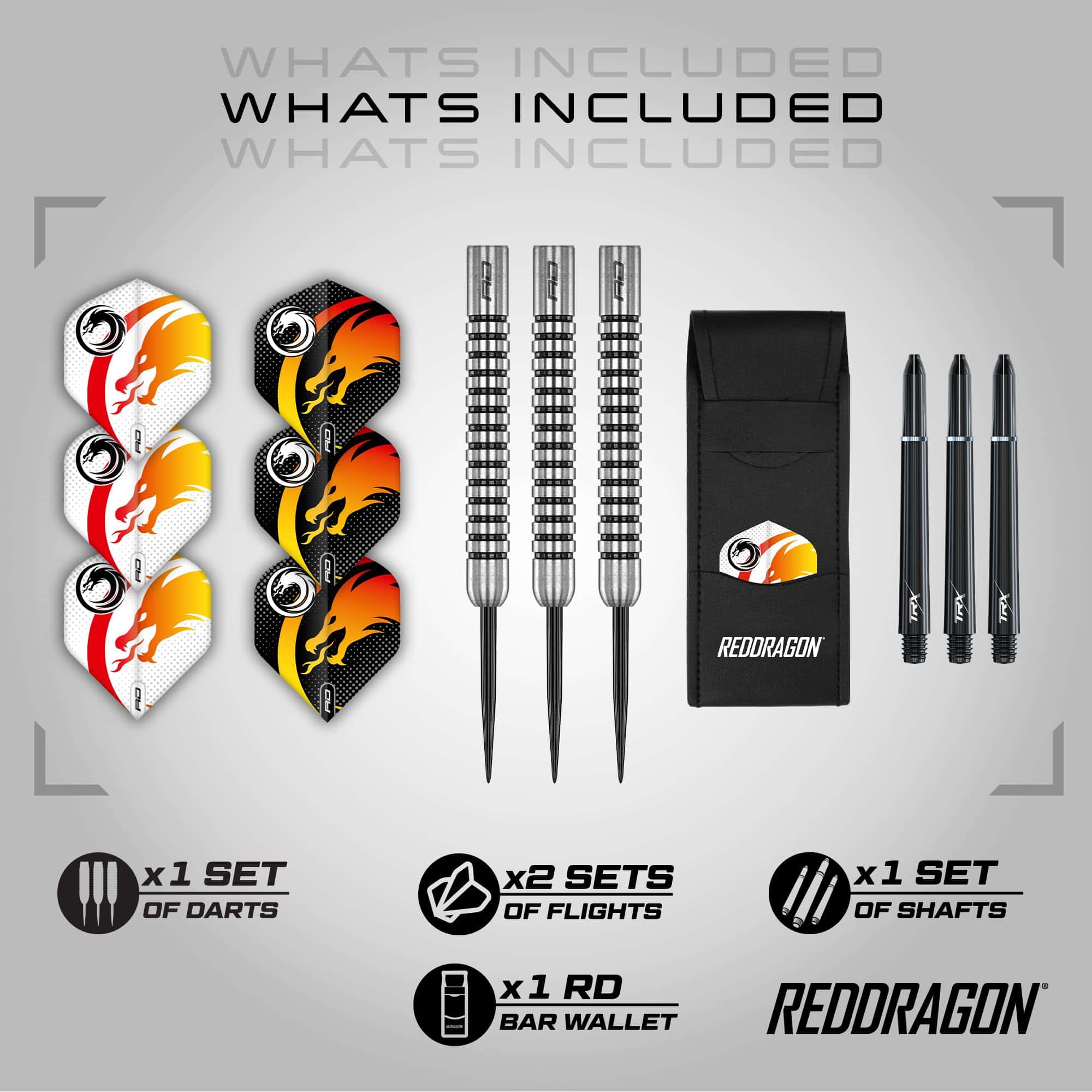 Set de Dardos Red Dragon Apollo de 23 gramos con Vuelos y - Imagen 3