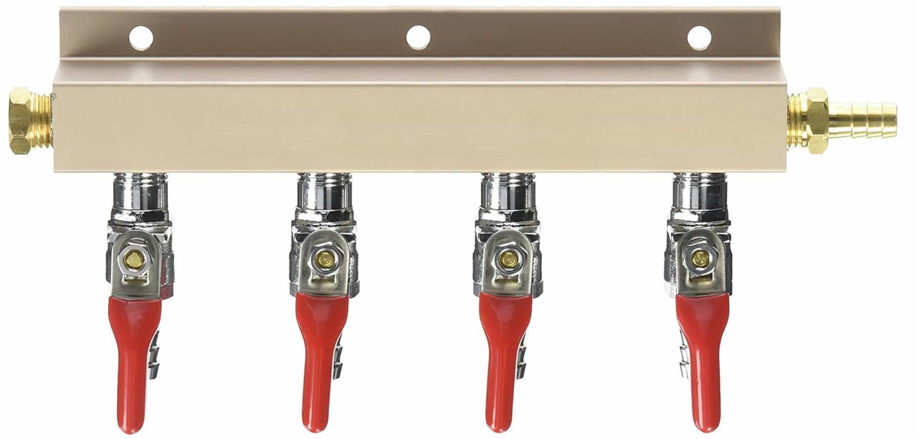Bev Rite CPG224 Air Distributor 5/16", CO2 Manifold - 4 Way