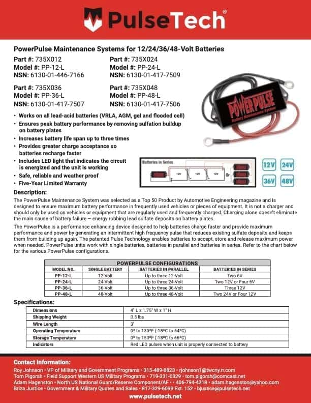 PulseTech Powerpulse 36 Volt 735X036 PP-36-L - Imagen 10