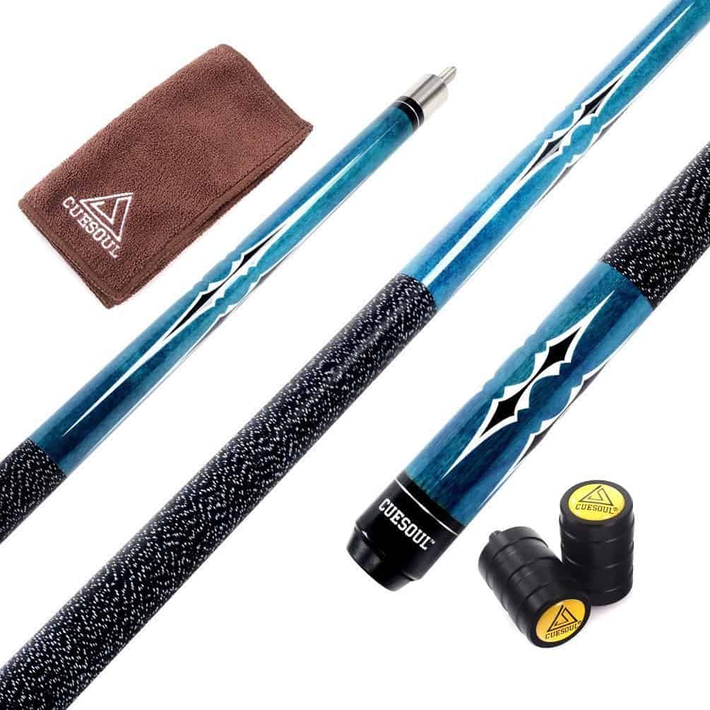 CUESOUL 58 Inch 19oz 1/2 Maple Billiard Stick Pool Cue Set