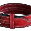 Cinturón de levantamiento de pesas de cuero Ader- 4" Rojo
