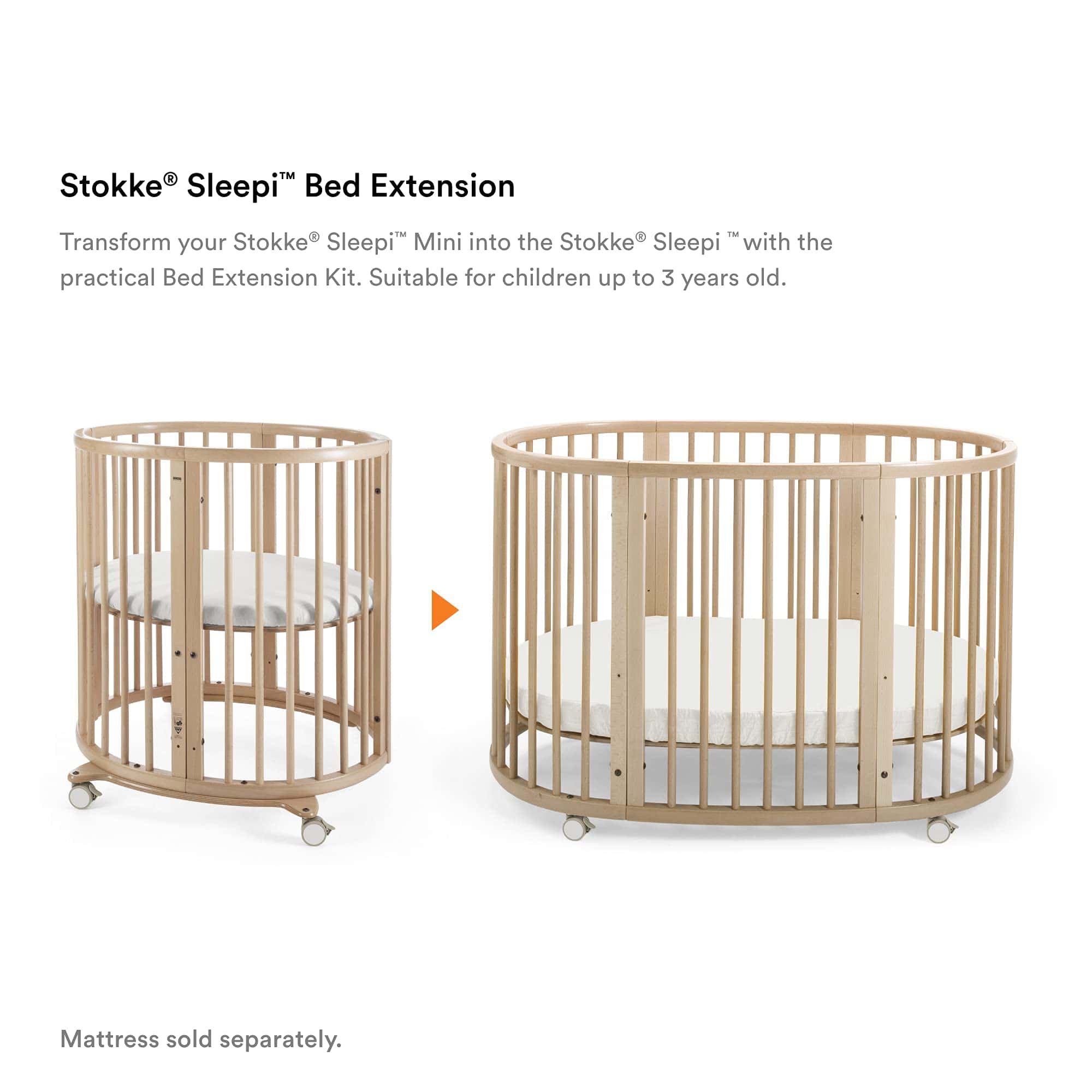 Extensión de Cama Stokke Sleepi V2, Natural - Compatible - Imagen 3