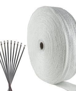 Envoltura de Tubo de Escape de Fibra de Vidrio Blanca JC