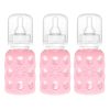 Biberones de vidrio Lifefactory con protección -Rosado