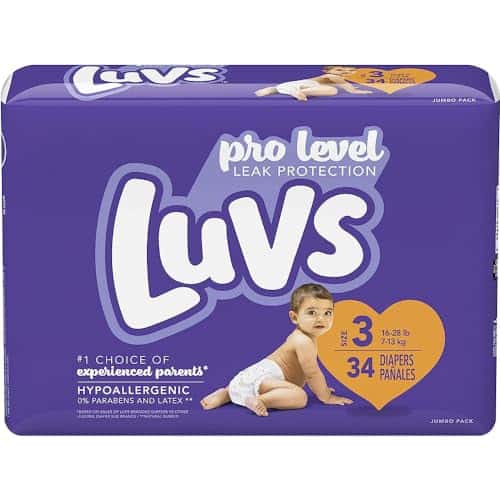 Pañales Luvs Talla 3 Ultra Leakguards - 34 por paquete - 4