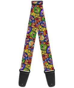 Correa de guitarra Buckle-Down - Colorful Calaveras Stacked