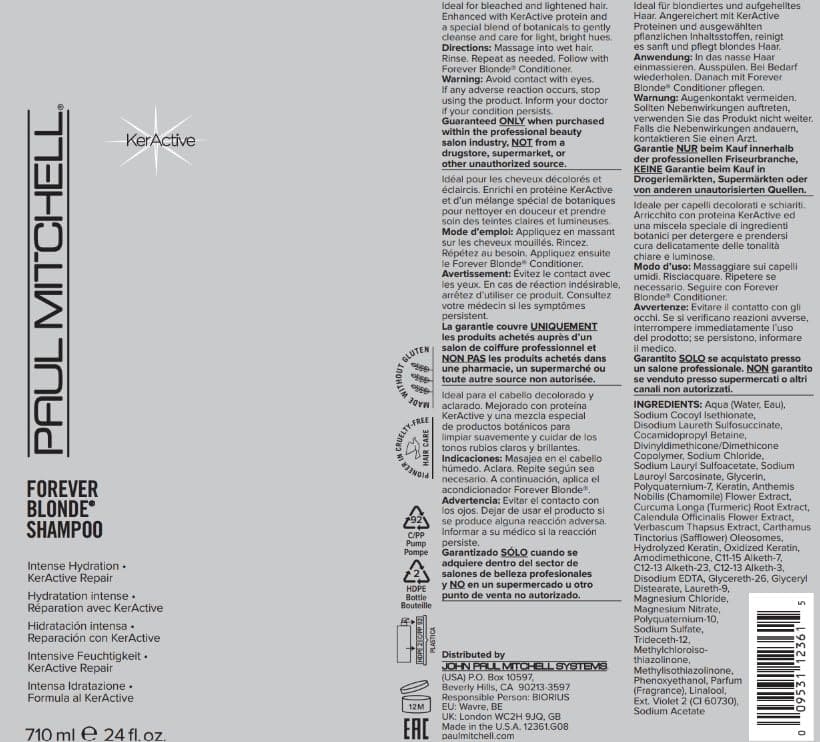 Shampoo Paul Mitchell Forever Blonde, Hidrata + Repara, - Imagen 8