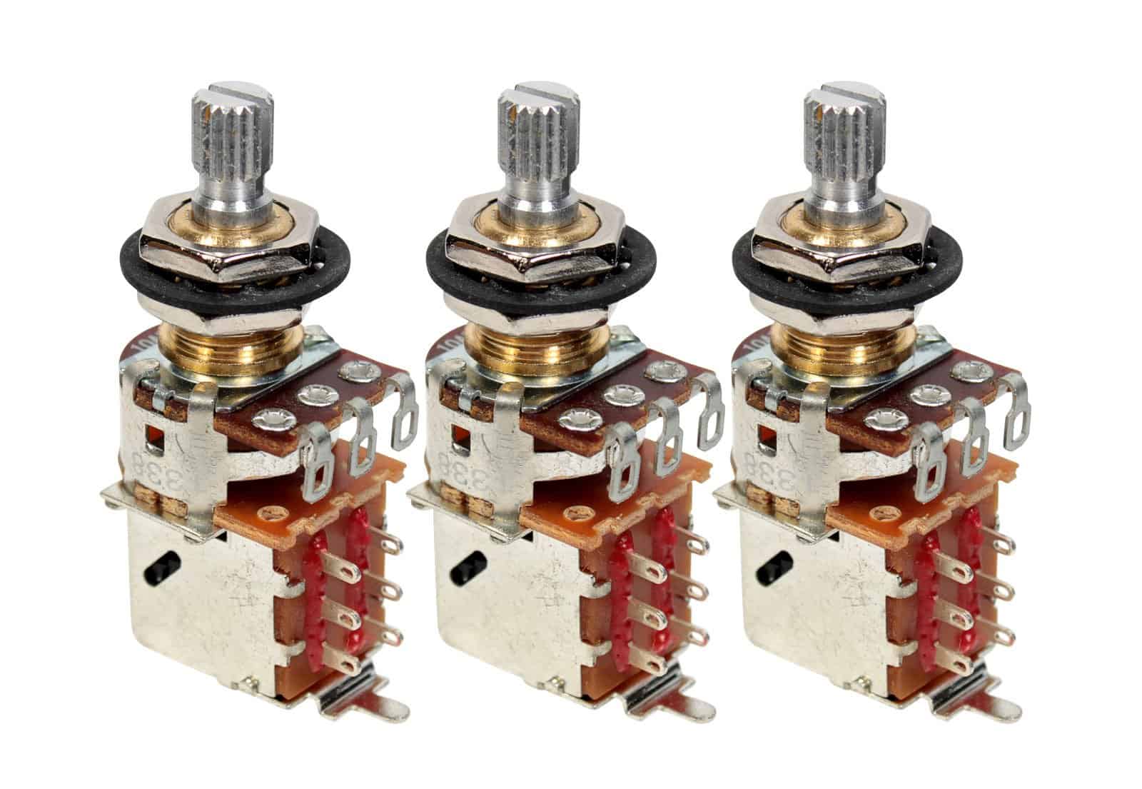 Paquete de 3 Potenciómetros Push-Pull Bourns 250K