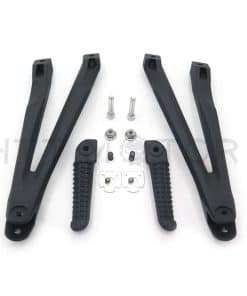 Soporte de reposapiés trasero negro plateado compatible con