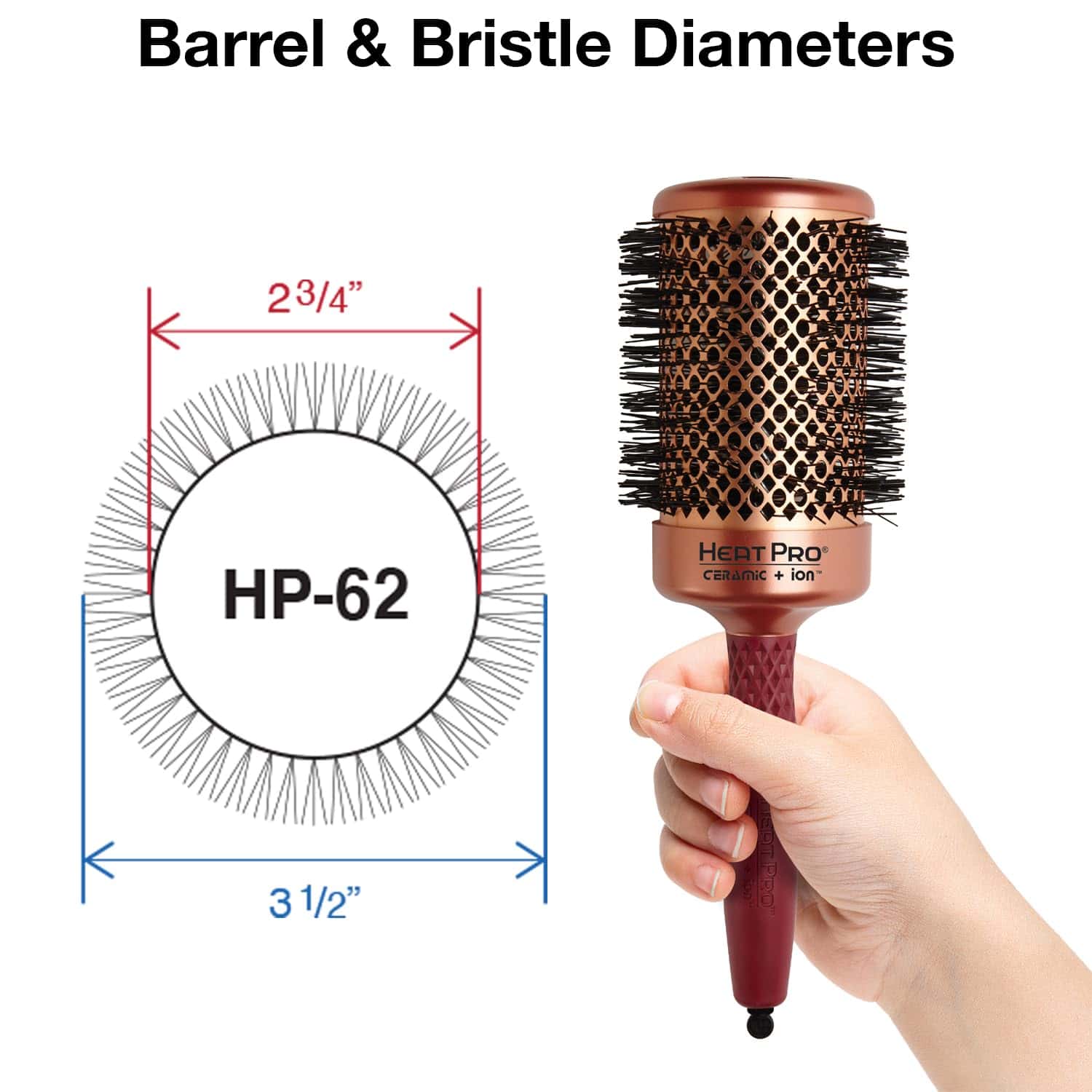 Cepillo Térmico Redondo Olivia Garden HeatPro, 2 3/4" - Imagen 3
