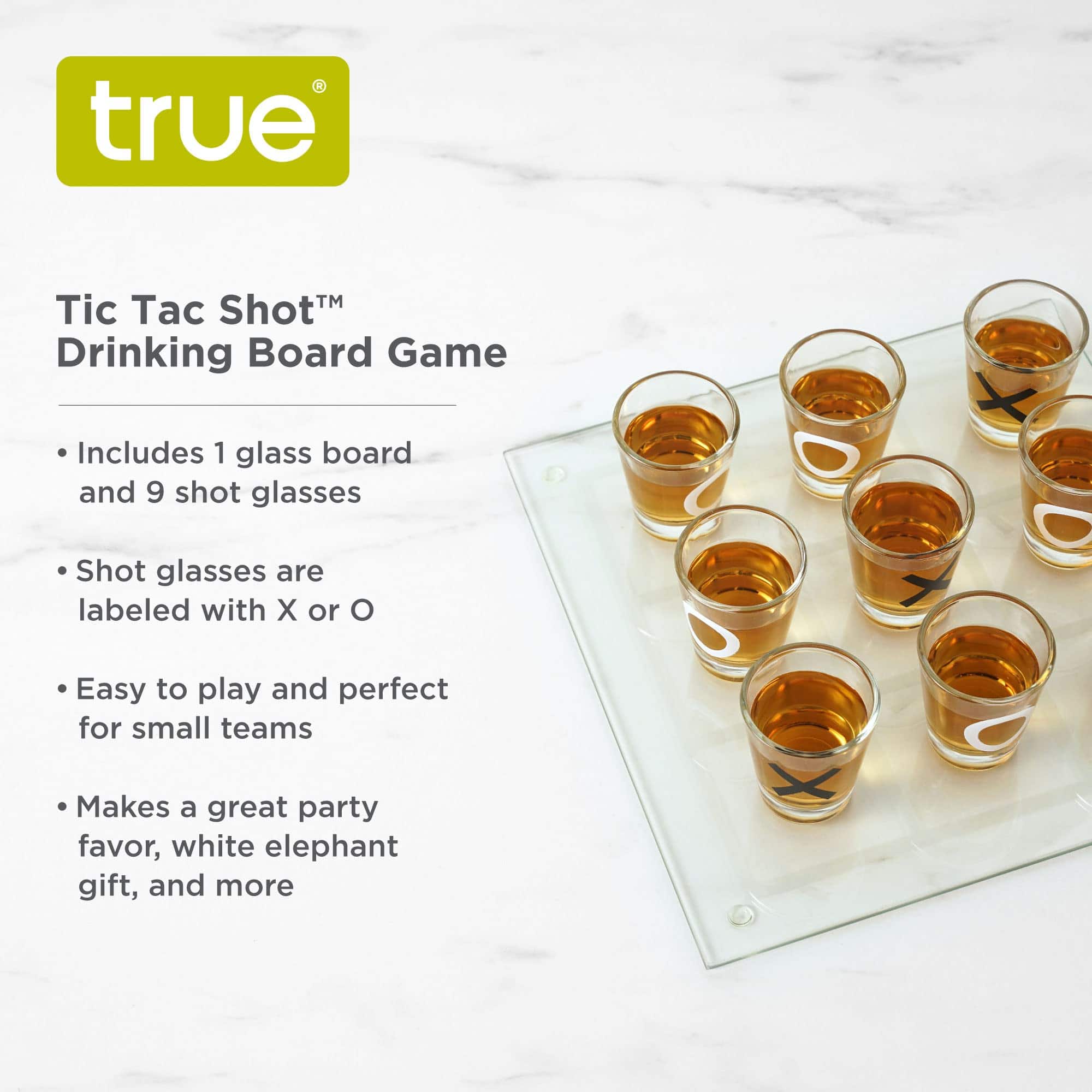 Juegos de tablero True Tic Tac Shot para adultos incluye - Imagen 3