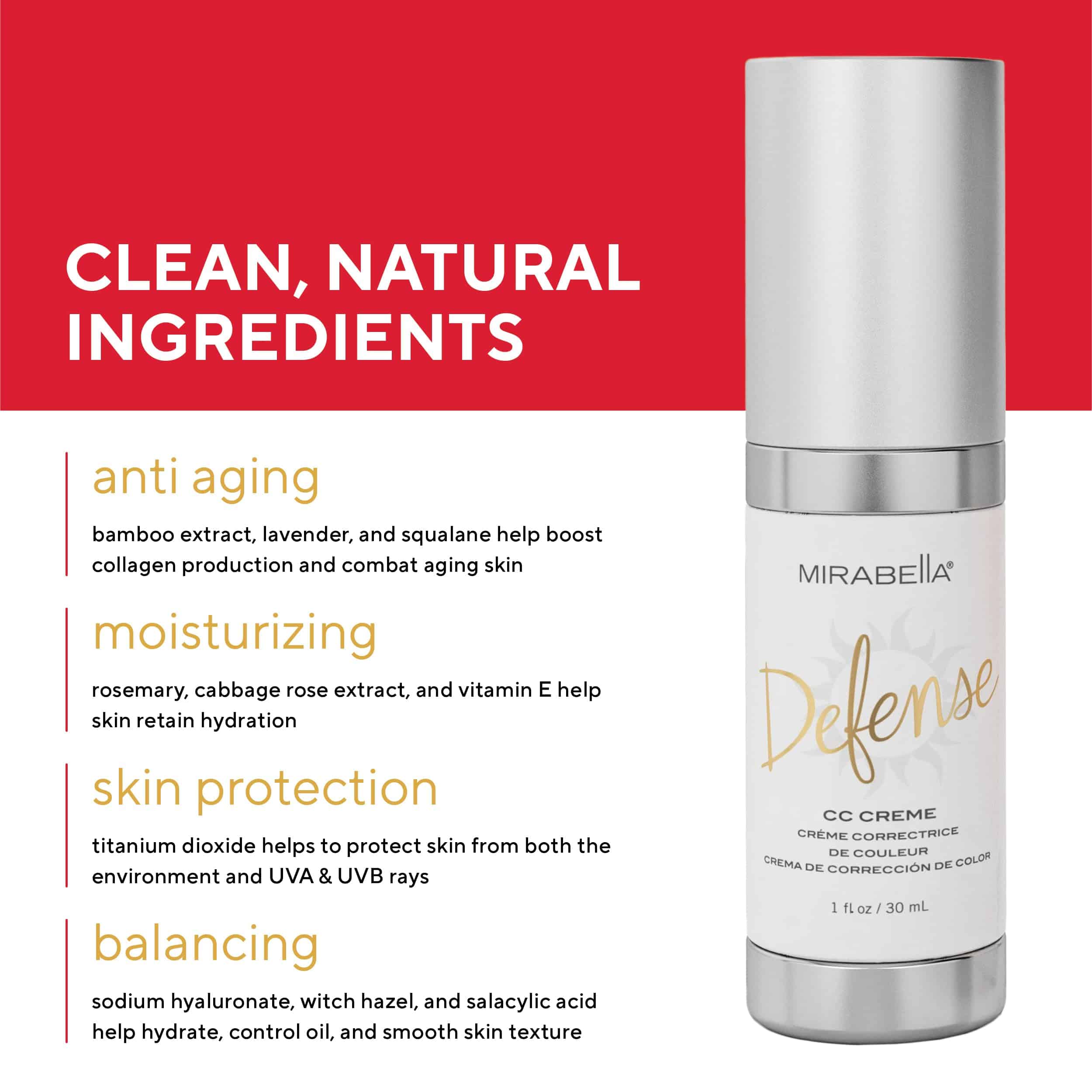 Mirabella Defense CC Creme Full Coverage Foundation with - Imagen 6