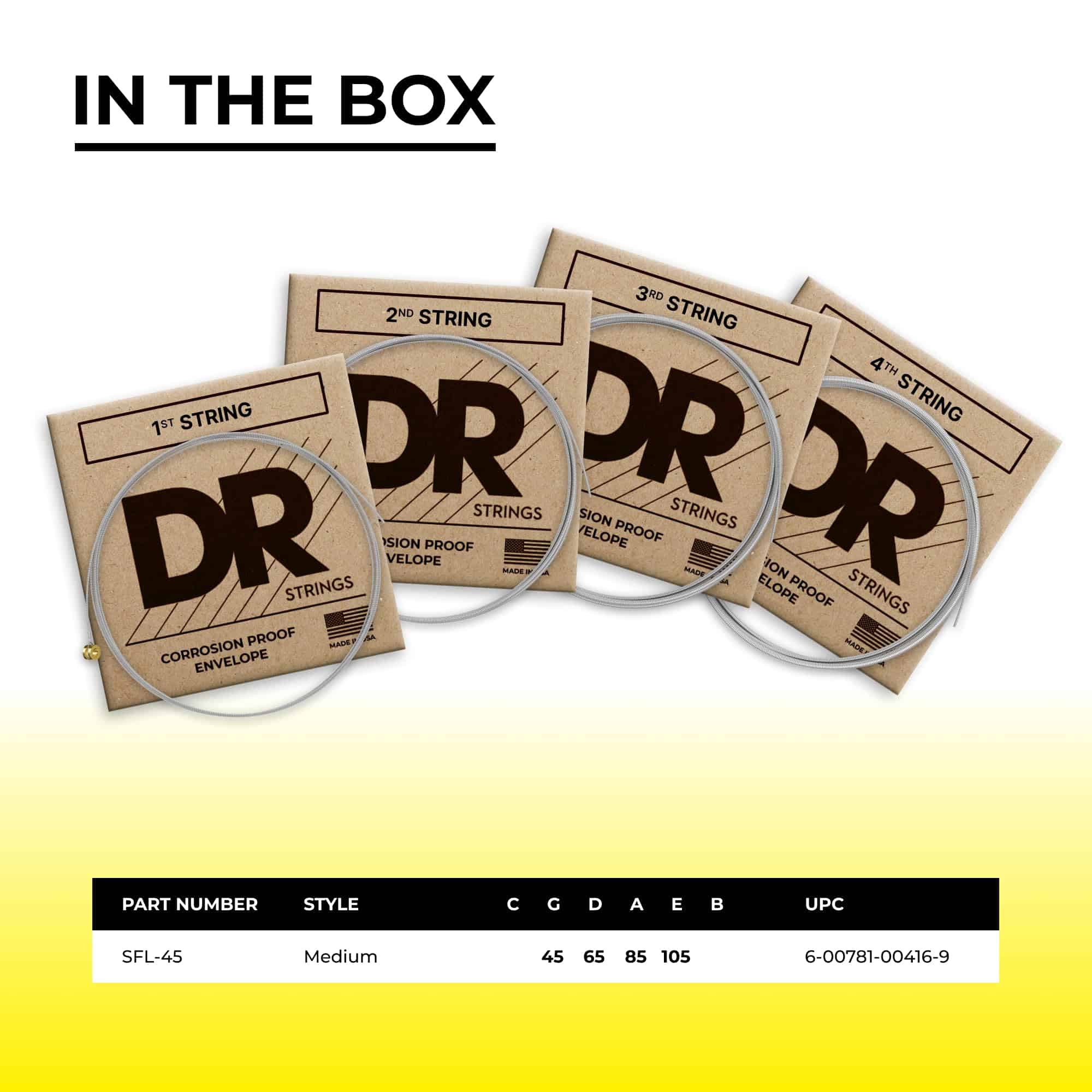 Cuerdas para bajo de acero inoxidable pulido con envoltura - Imagen 3