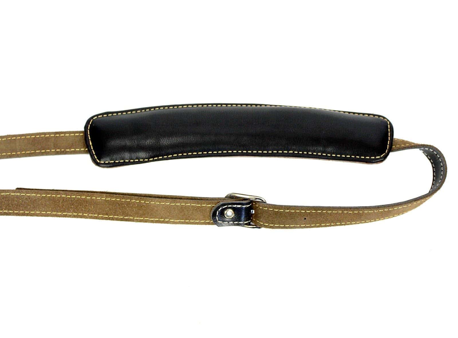 Correa de guitarra de cuero suave negro de alta calidad - Imagen 4