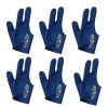 Lote de 6 Guantes de Billar Champion Sport Azul Oscuro para