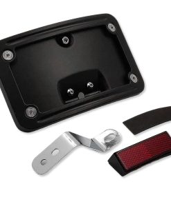 Soporte de placa de matrícula curvado negro HTTMT MT388-BK